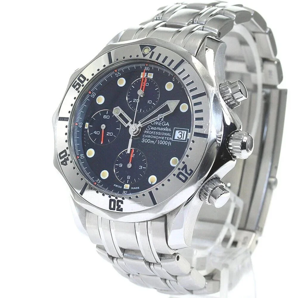 OMEGA Seamaster300 2598.80 Chronograph Date Navy Dial Automatic Men's